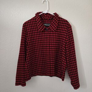 Sag Harbor Red and Black Plaid Blazer